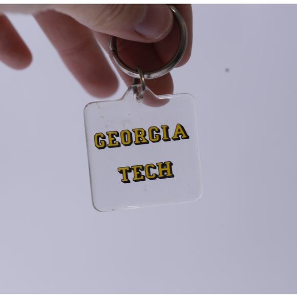 Georgia Tech, 1980S, Simple, College 90s Vintage, Keychain, Plastic, Key Ring, C - Picture 1 of 3